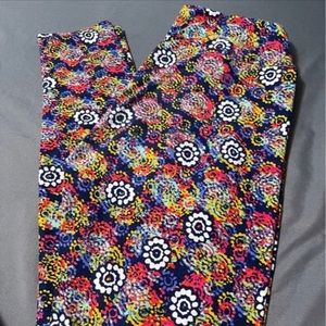 LuLaRoe Leggings floral Bright Summer Colors os one size